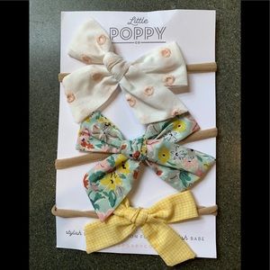 Set of 3 Little Poppy Co. elastic headband bows